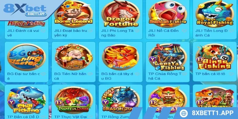 Kho game bắn cá 8XBET phong phú, khiến bạn không nhàm chán